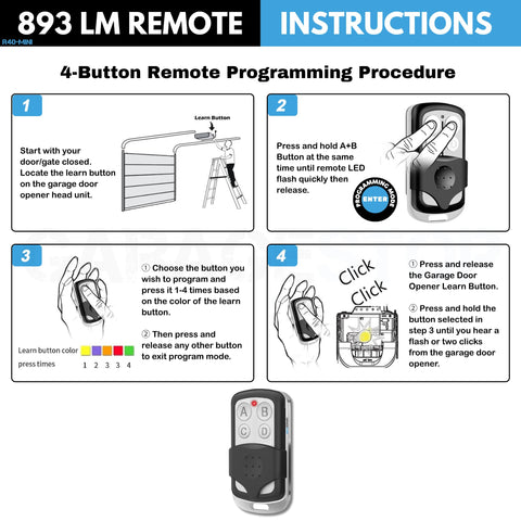 Garage Stop 4-button remote controls up to four doors for simplified access.