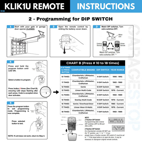 GARAGE STOP Smart Learn setup, quick pairing with multiple opener types.