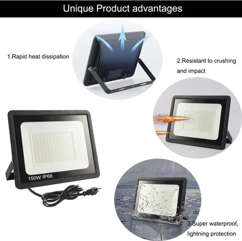 GarageAngle 4Pack LED flood light outdoor, installation bracket for flexible setup.