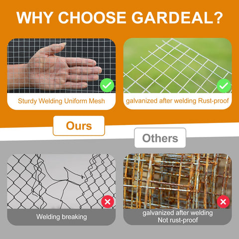 Gardeal hot dip galvanized coating visible, boosting rust resistance and outdoor longevity.