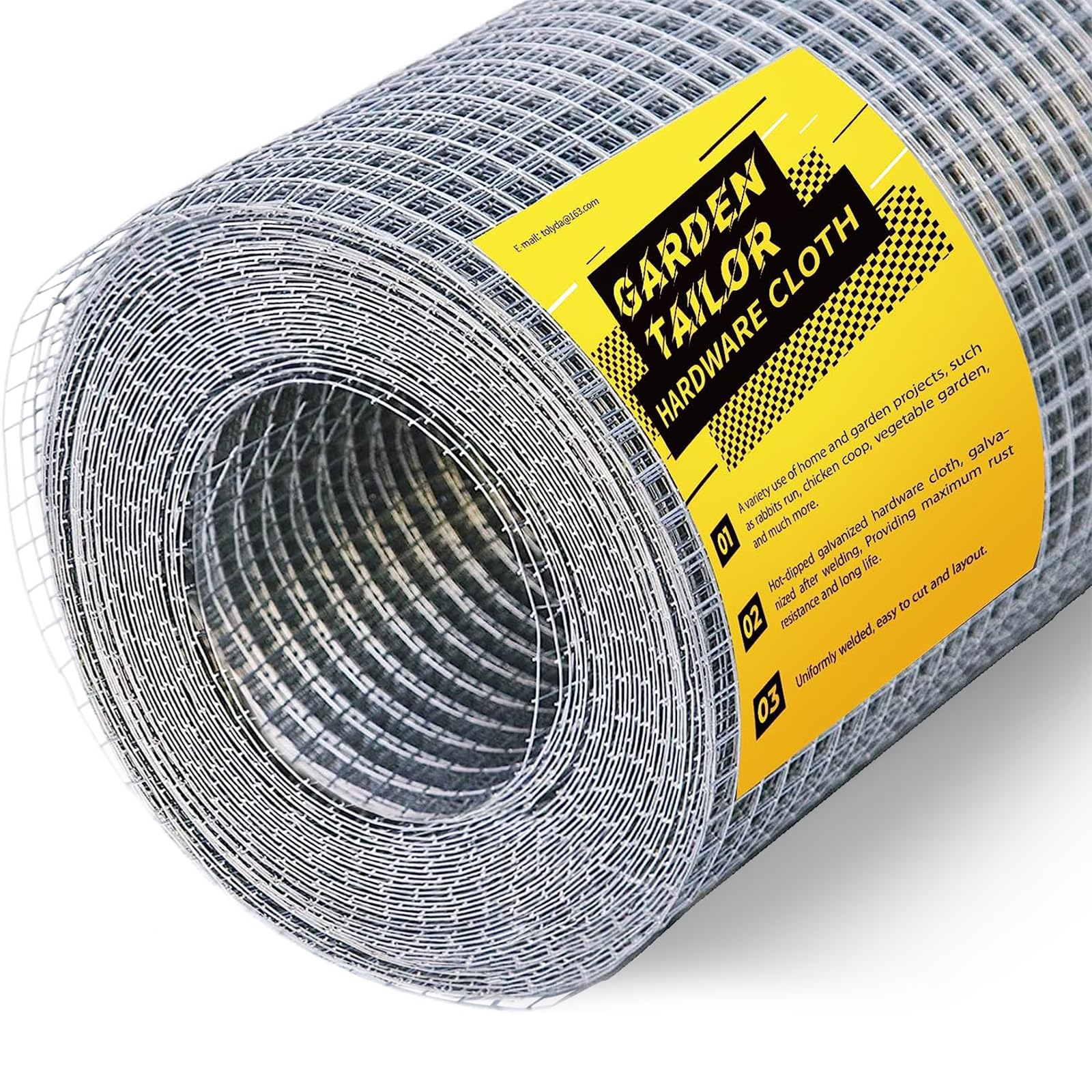 Garden Tailor hardware cloth 1/4-inch roll; durable galvanized welded mesh for garden protection.