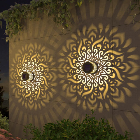 Gardencave mandala fence light adds warm ambience to fences with decorative design
