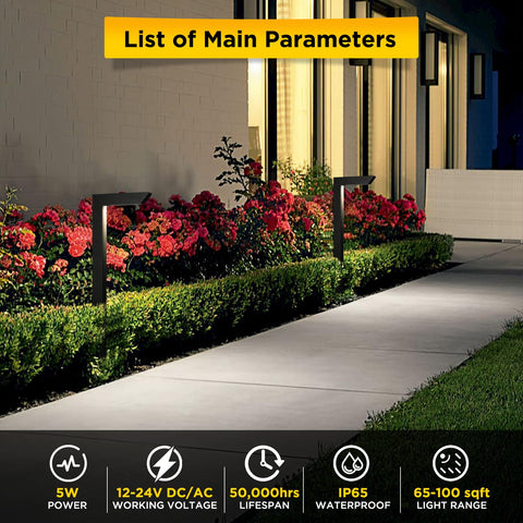 Gardencoin aluminum housing pathway light provides outdoor durability and corrosion resistance.