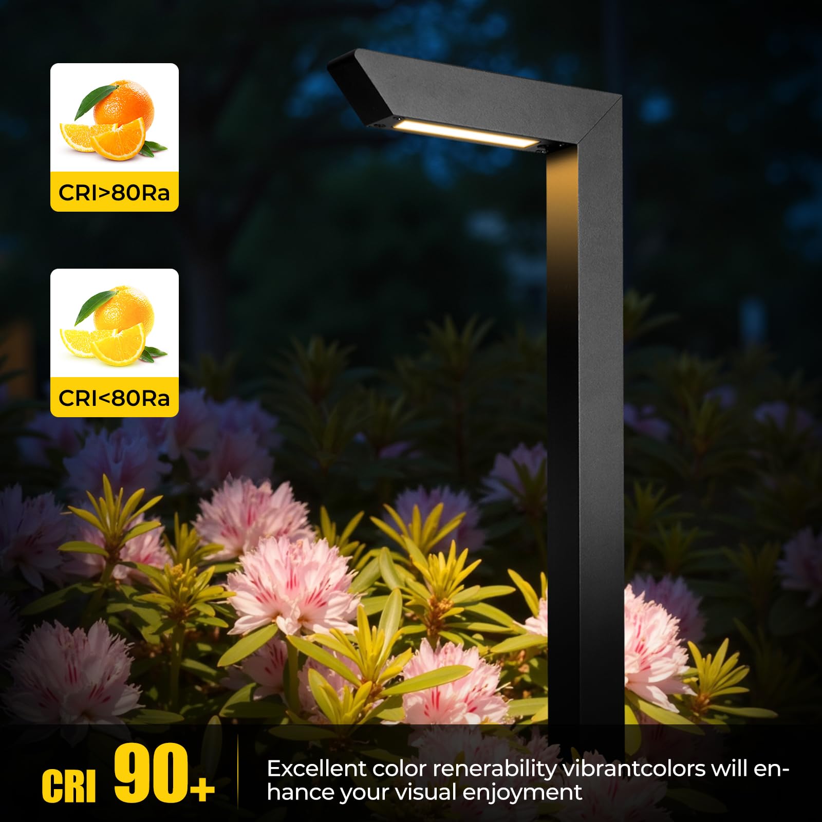 Gardencoin 3CCT LED pathway light with an extra-long stake for easier installation.