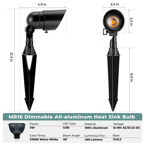 Gardencoin 5W 450-lumen warm white bulb provides bright outdoor ambiance