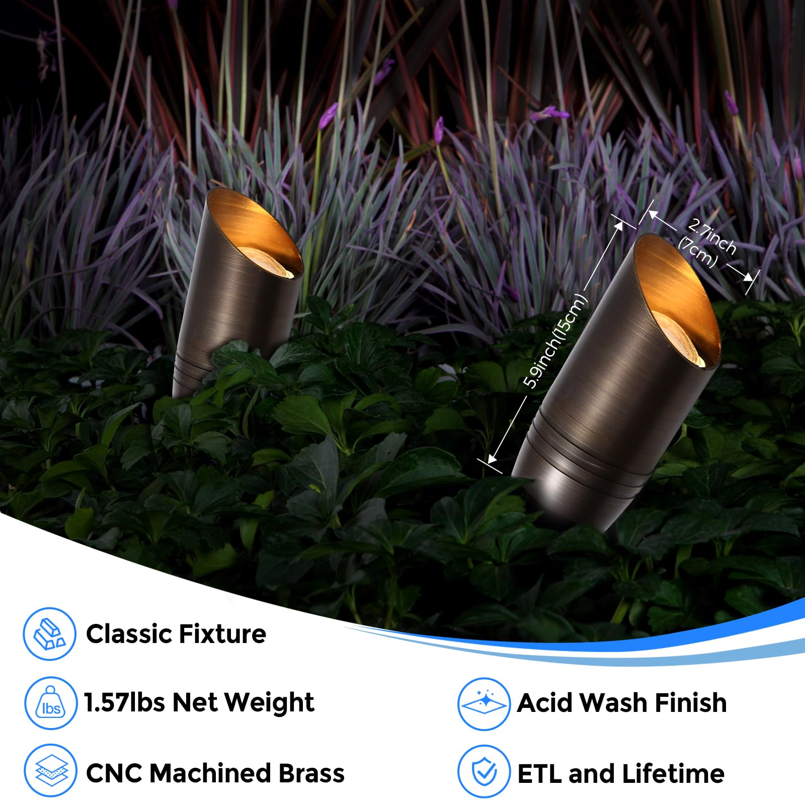 Gardencoin bronze uplight, waterproof and low-voltage for durable exterior illumination
