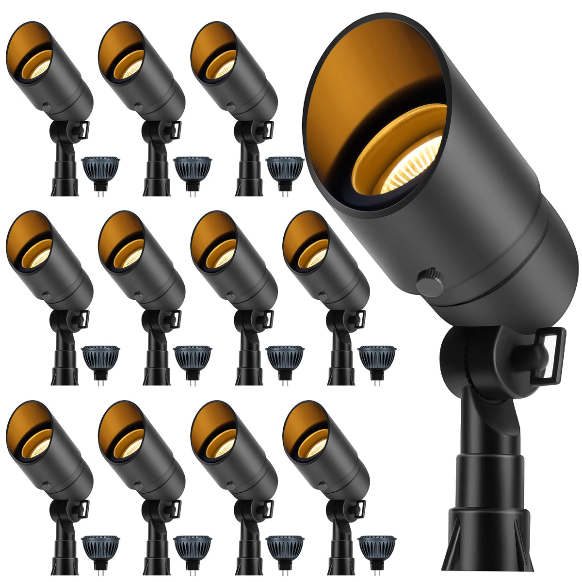 Gardencoin ground stake spotlight enhances garden lighting with durable outdoor use.