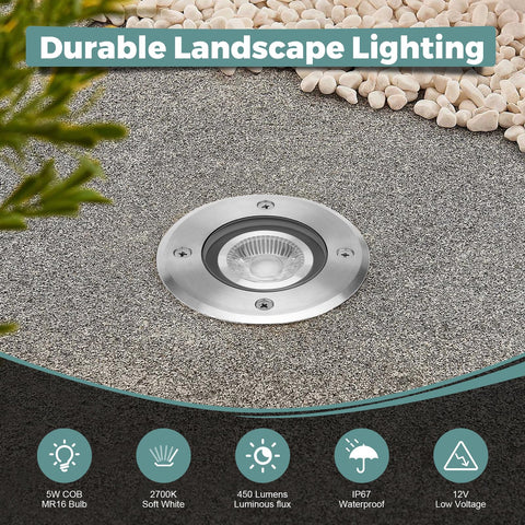 Gardencoin IP67 well light with durable construction for all-weather use