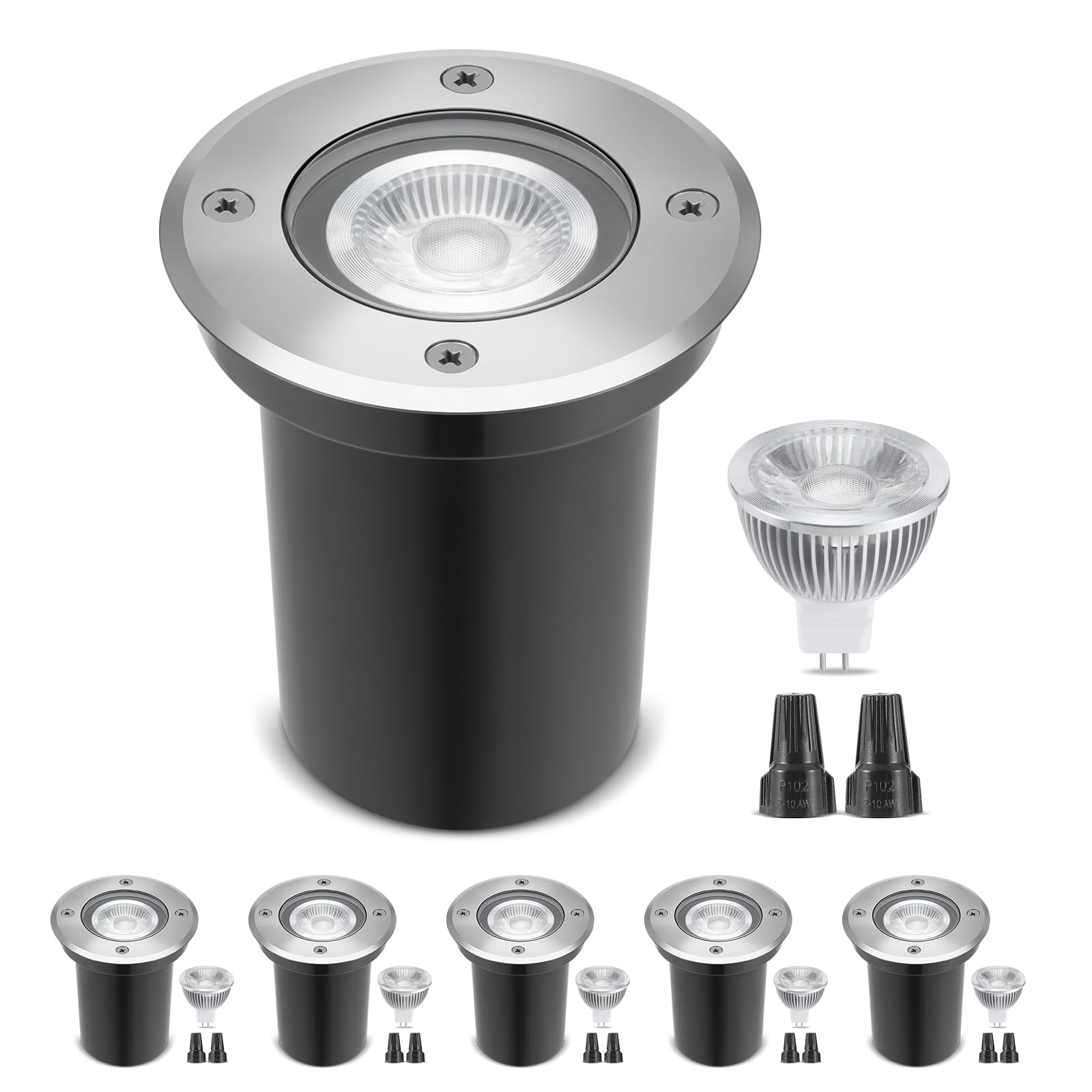 Gardencoin low-voltage landscape well light installation showing safe outdoor wiring