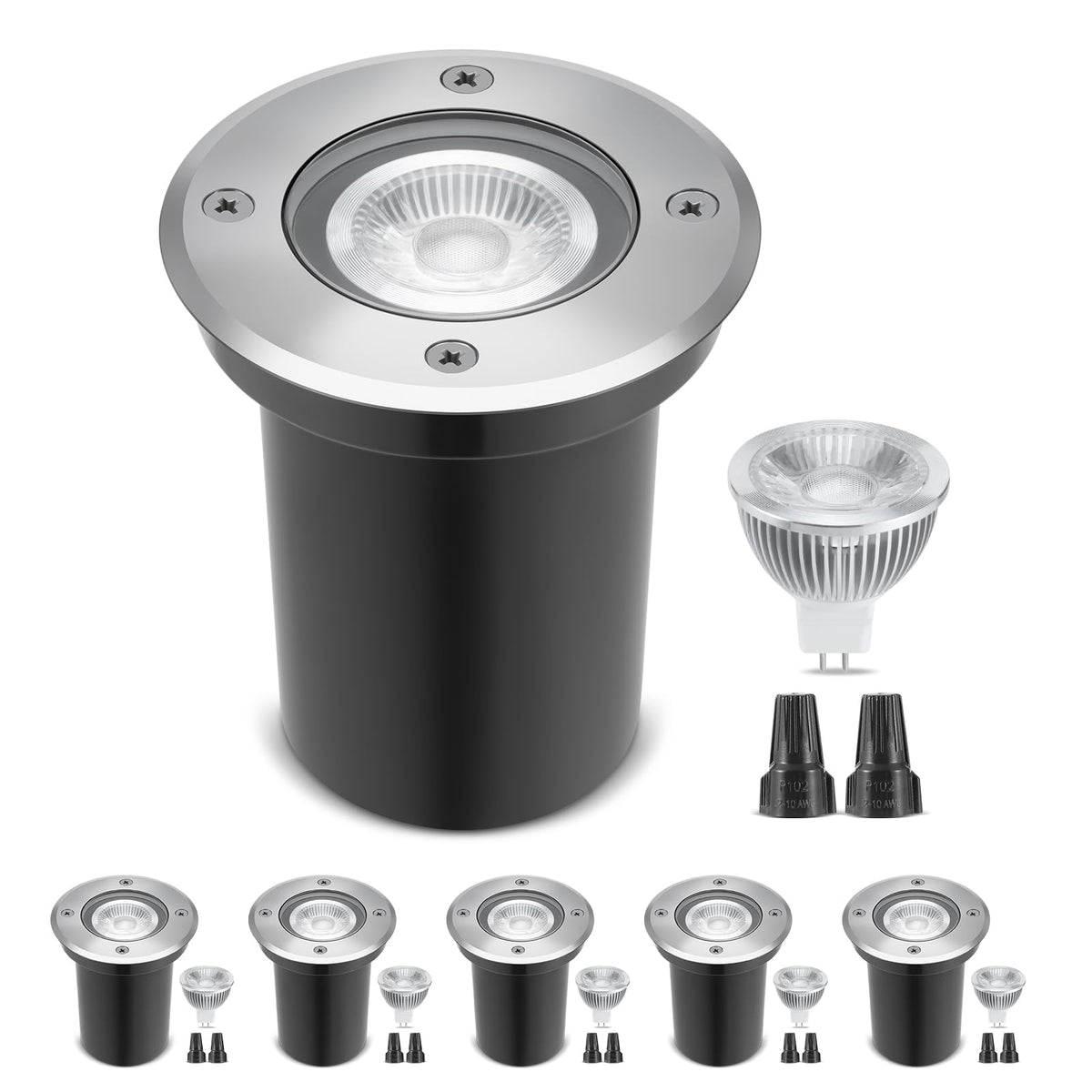 Gardencoin low-voltage landscape well light installation showing safe outdoor wiring
