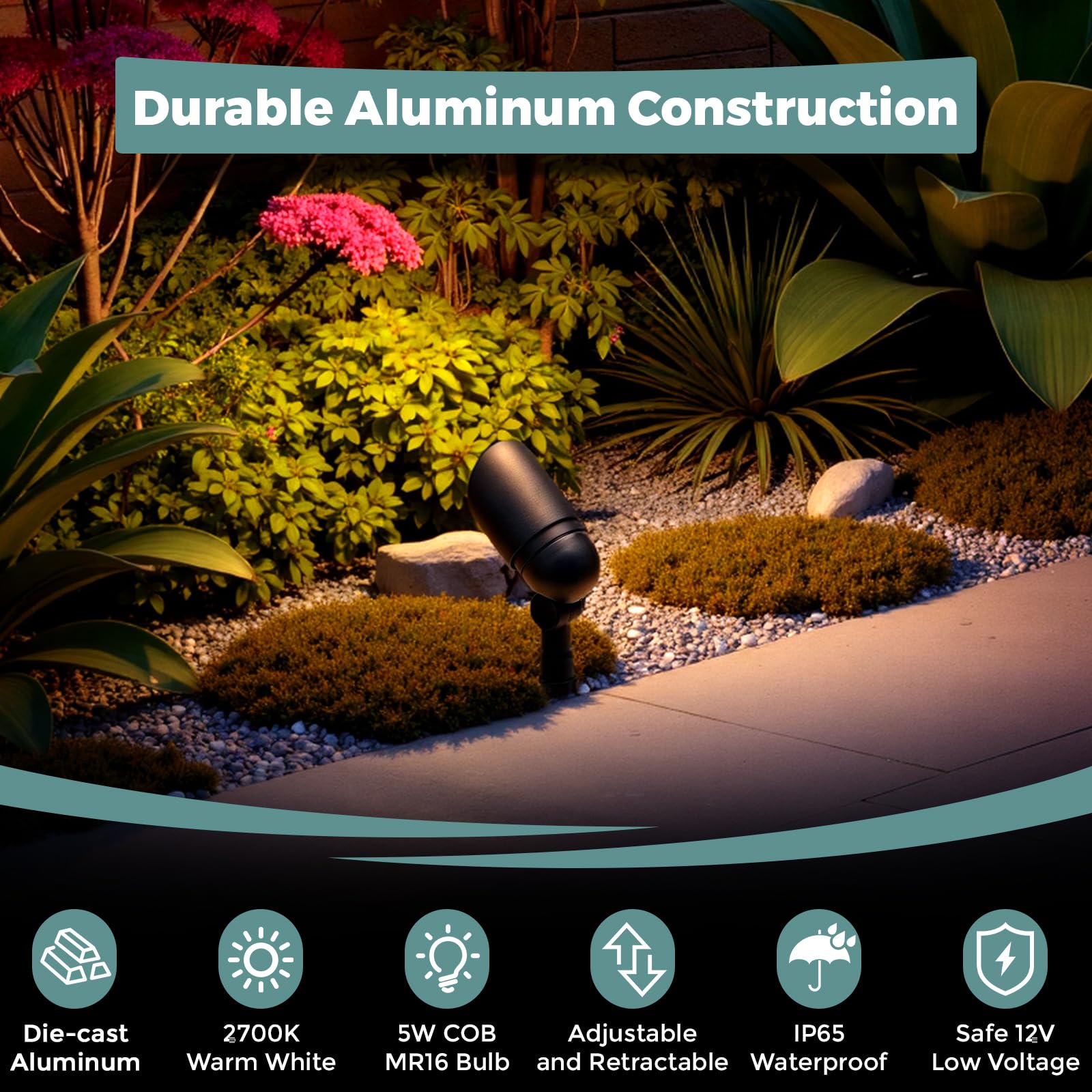 Gardencoin rotating lampshade with adjustable knuckle offers versatile lighting.