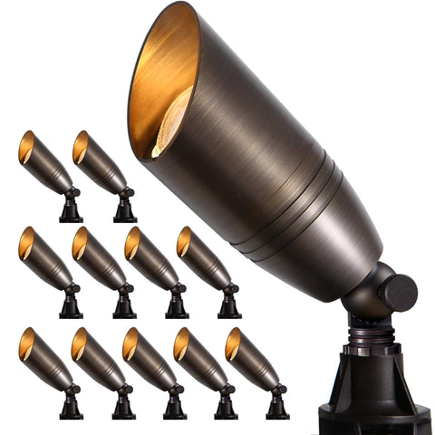 Gardencoin solid brass outdoor spotlight with 360° rotation for flexible landscape lighting