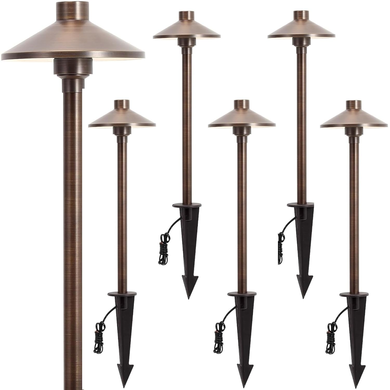 Gardencoin solid brass pathway light with 6.7 inch shade for elegant outdoor illumination