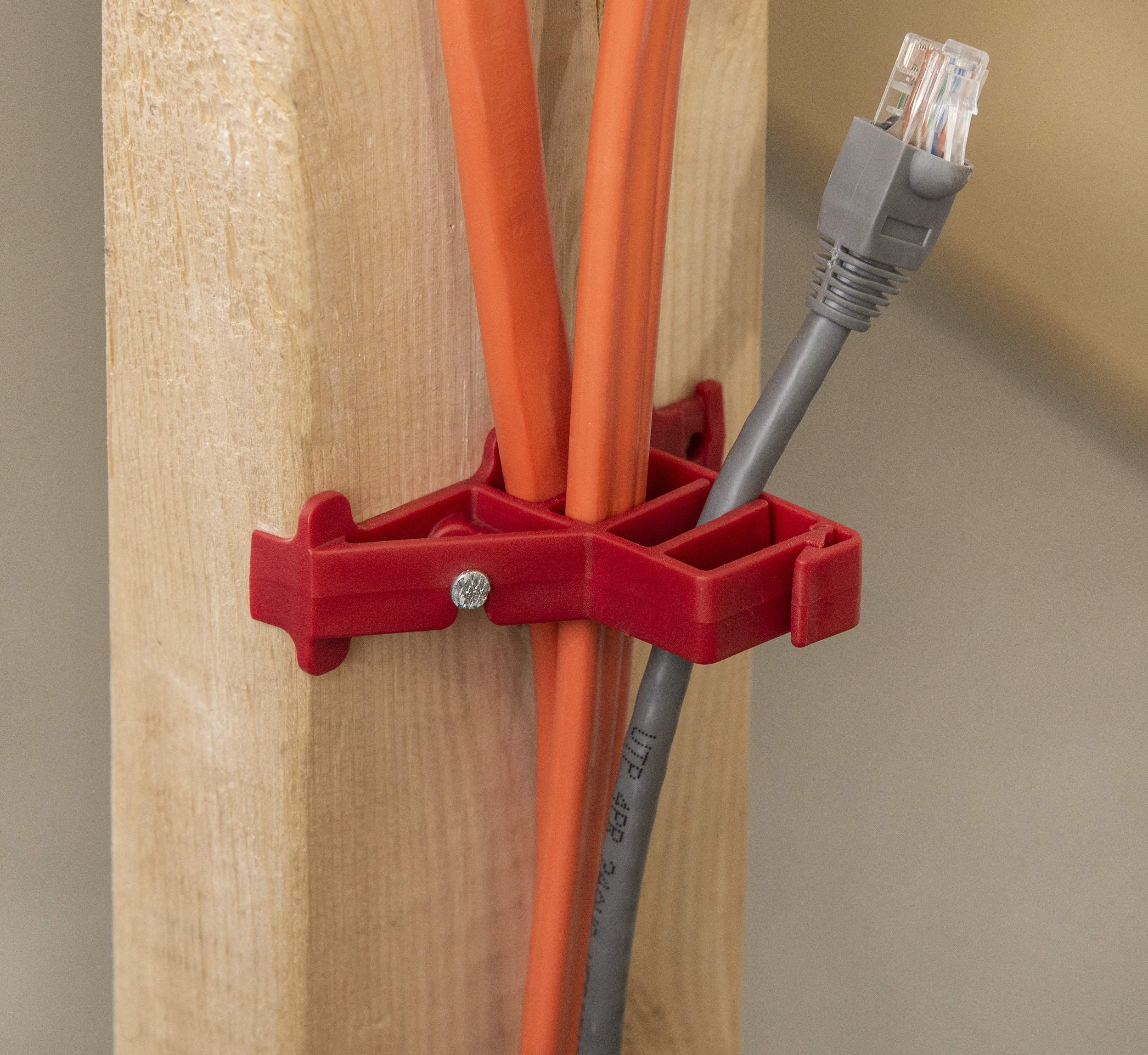 Gardner Bender MCS-100W self-centering tab guides precise stud placement.