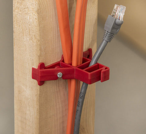 Gardner Bender MCS-100W self-centering tab guides precise stud placement.