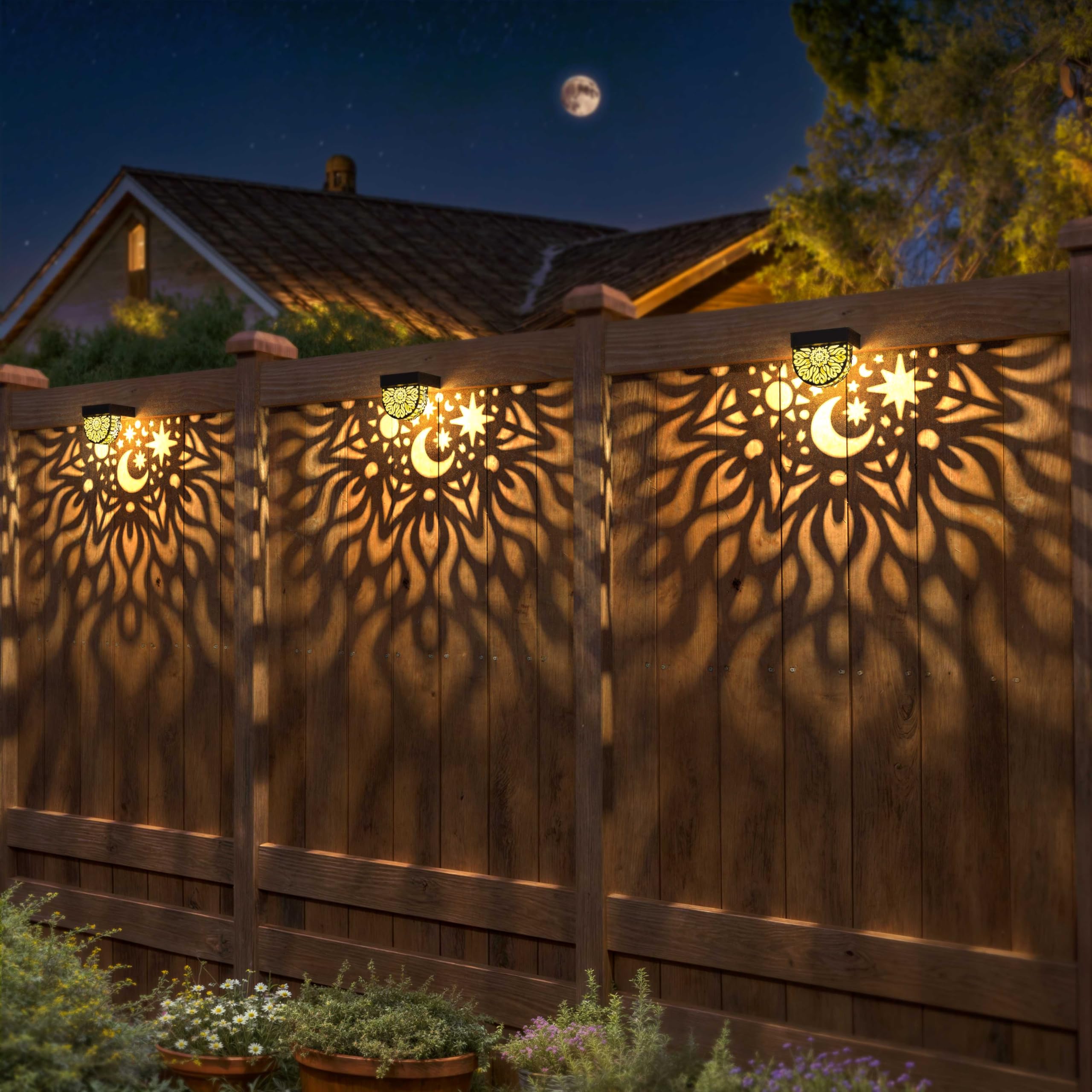 Gardsee solar lights with waterproof ABS housing withstands rain and frost.
