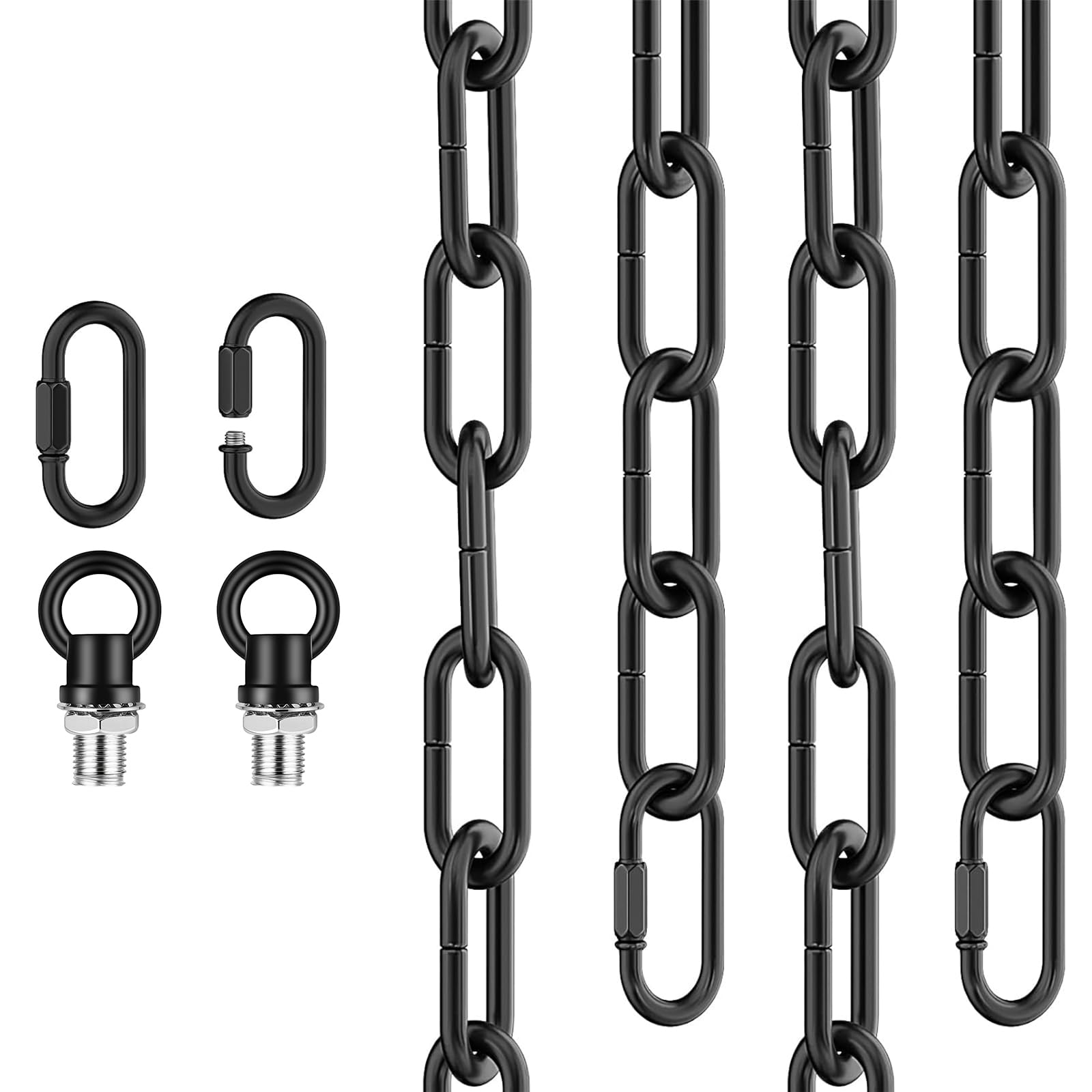 Garini 12ft industrial black light chain for versatile ceiling installations in living rooms