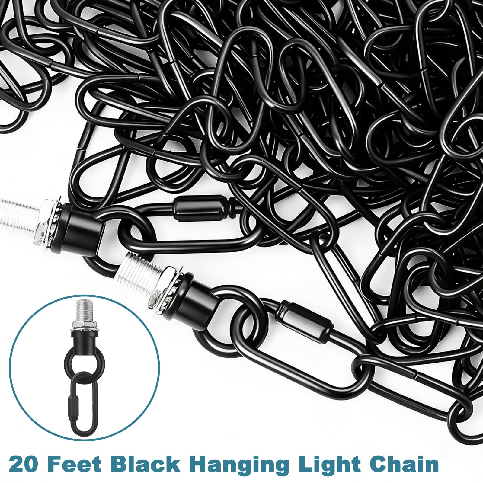 Garini adjustable-length metal chain offers flexible ceiling-height adjustments