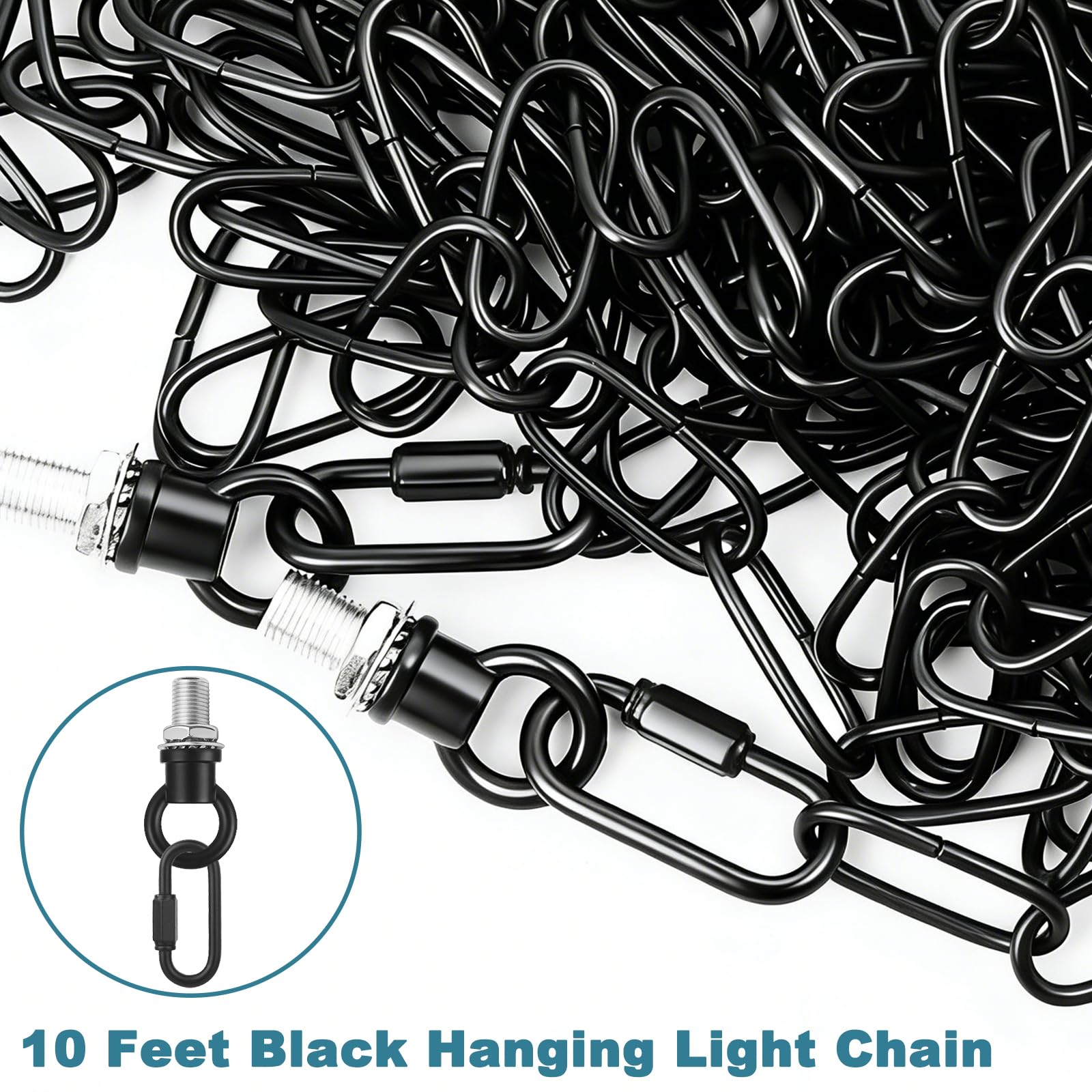 Garini rust-resistant-coated lamp chain withstands daily use.