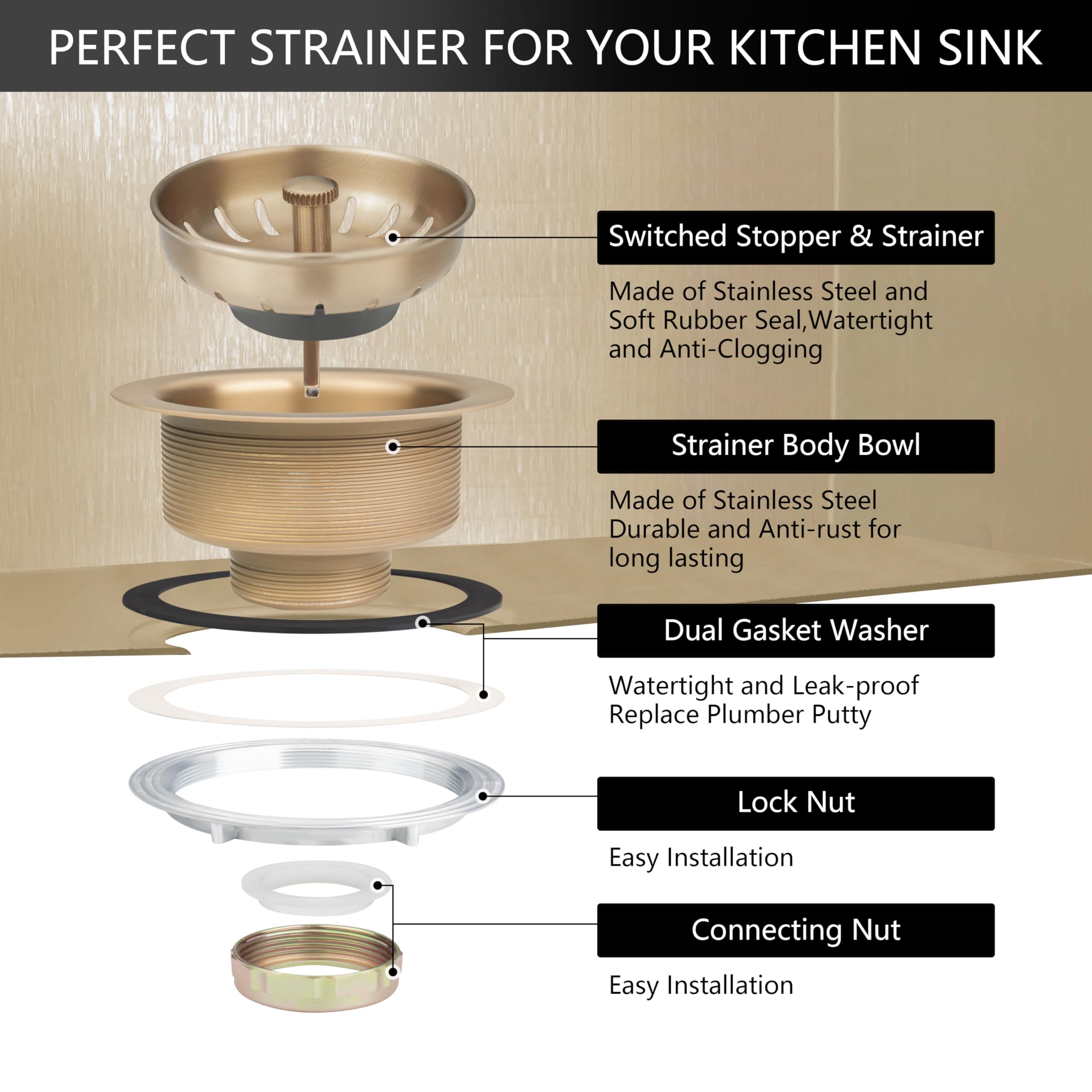 Garmaing 3-1/2 inch American Standard fit ensures broad compatibility.