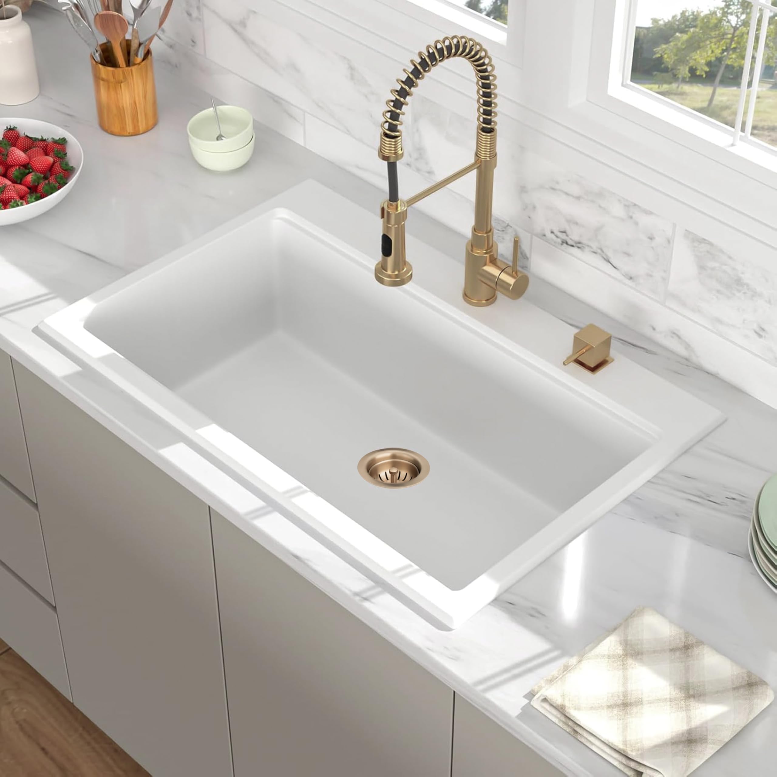 Garmaing 304 stainless steel sink strainer for durable, easy-clean performance.