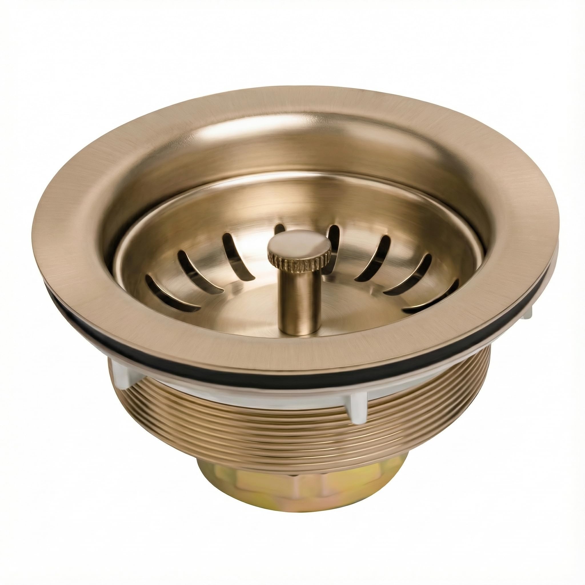 Garmaing champagne bronze kitchen sink drain with brushed finish enhances a premium kitchen look.