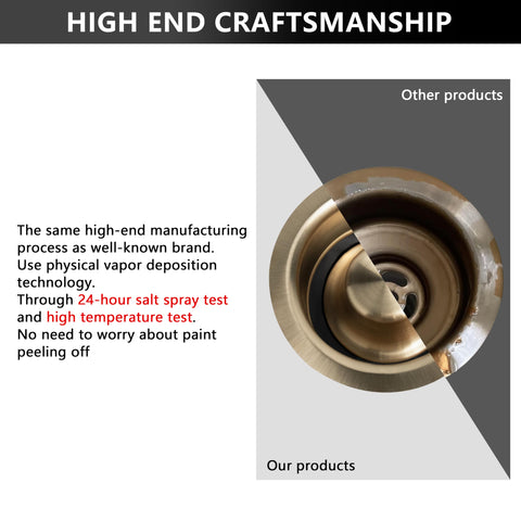 Garmaing champagne bronze finish complements Delta and Kraus brushed gold fixtures.