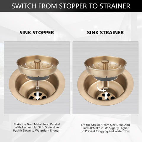 Garmaing champagne bronze ring blends with a modern kitchen aesthetic.