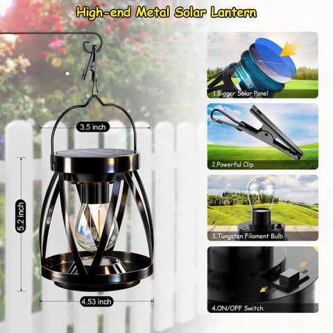 Garpar IP65 waterproof metal lantern resisting rain and wind