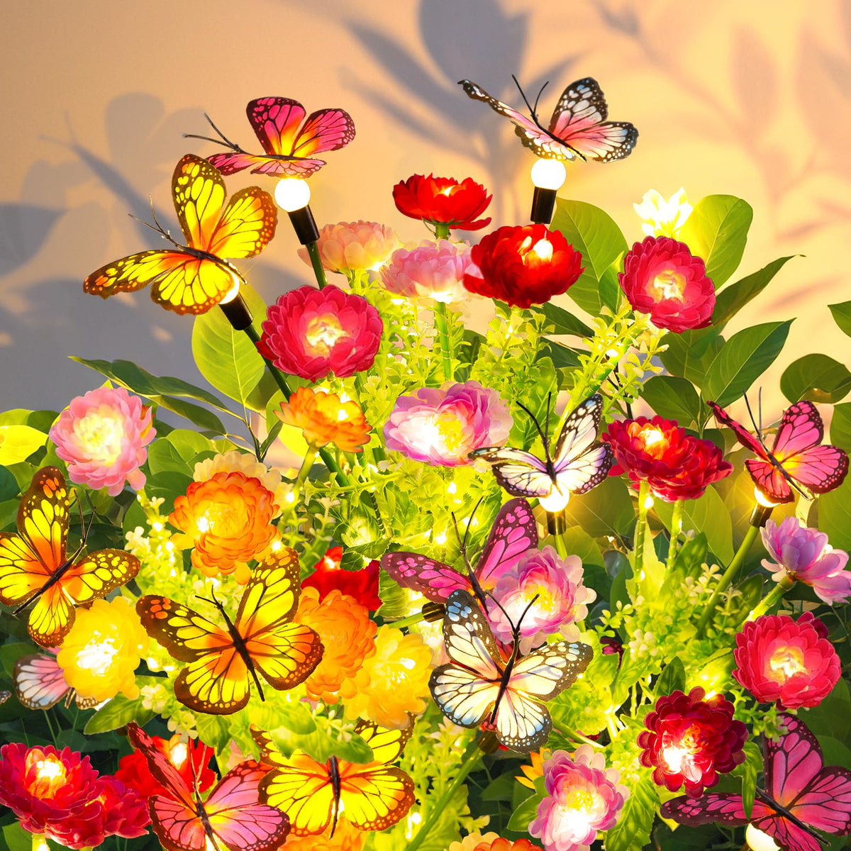 Garpar solar butterflies and flowers 3-pack lights up gardens at night