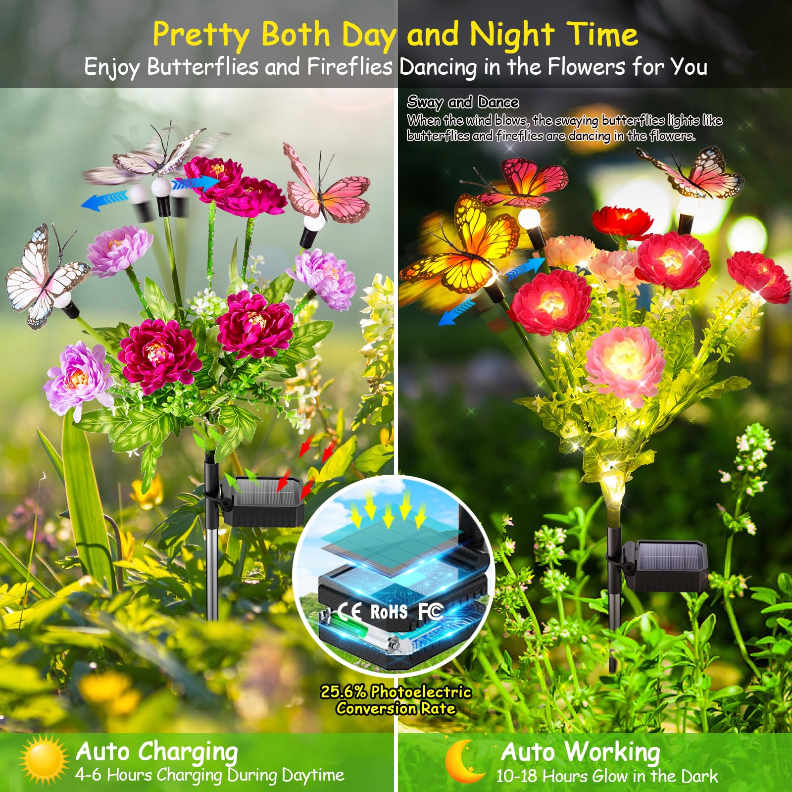 Garpar garden lights IP65 waterproof for year-round outdoor use
