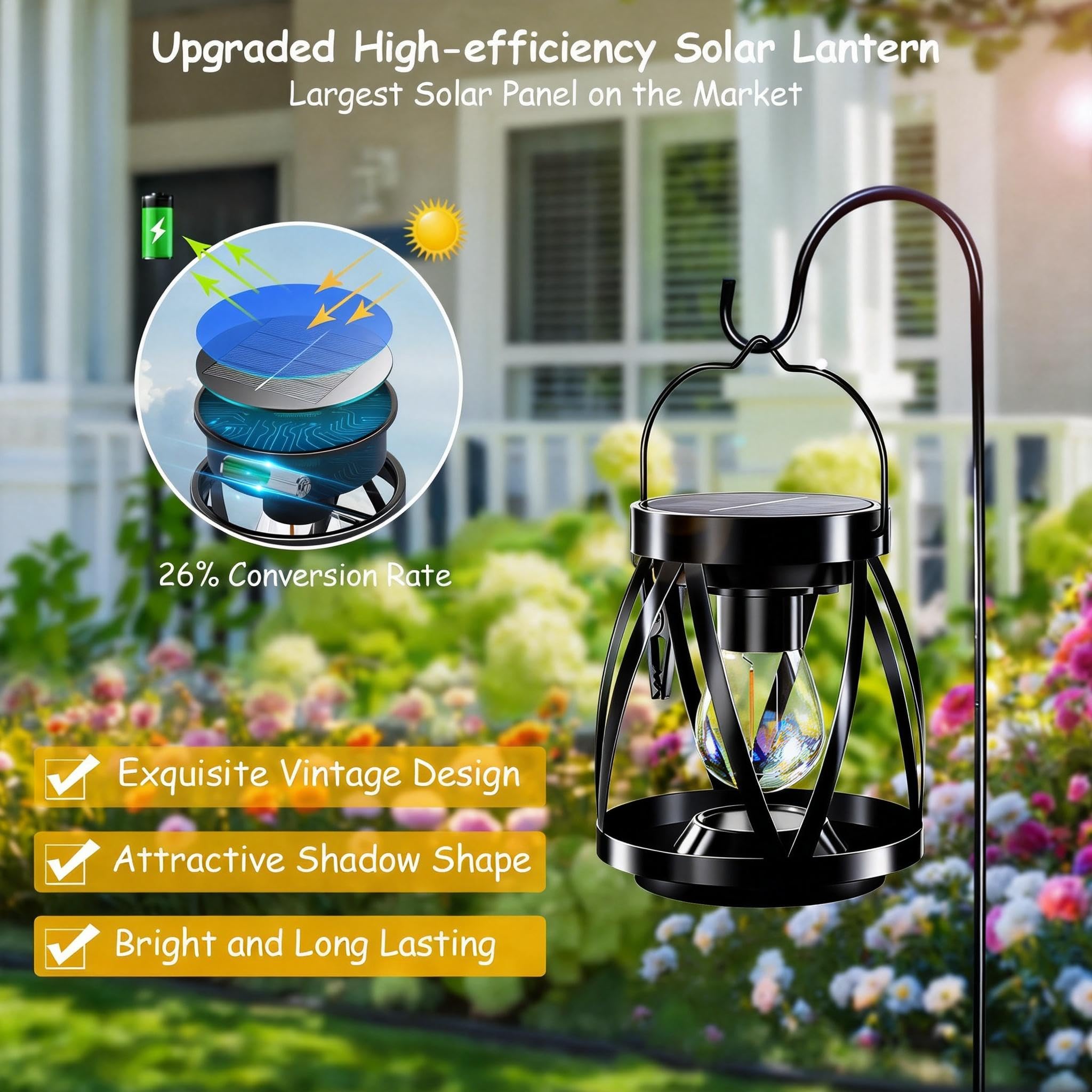 Garpar upgraded solar panel with 800mAh battery for long-lasting charge