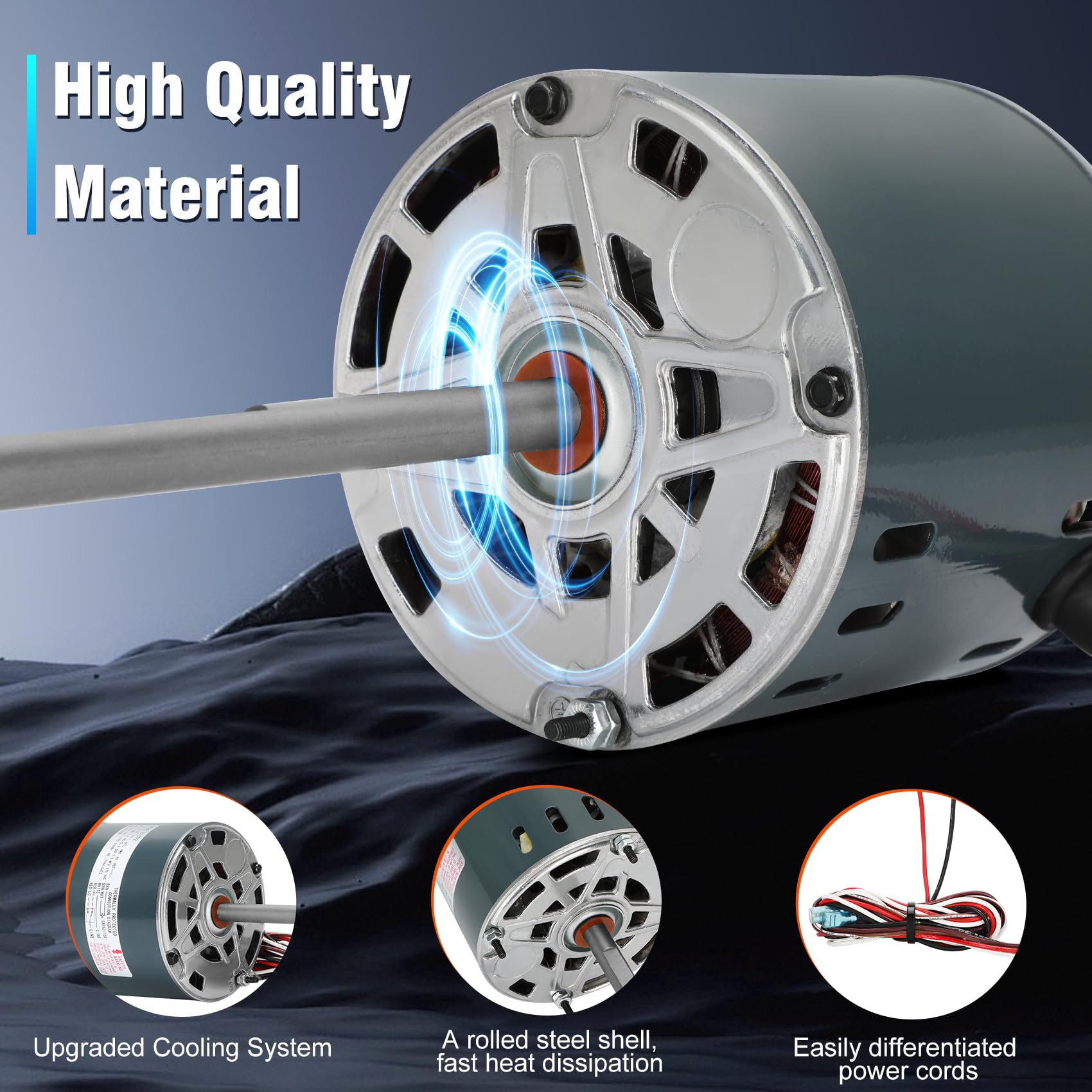 Garsoo RV AC fan motor compatibility list noting Coleman Mach models.