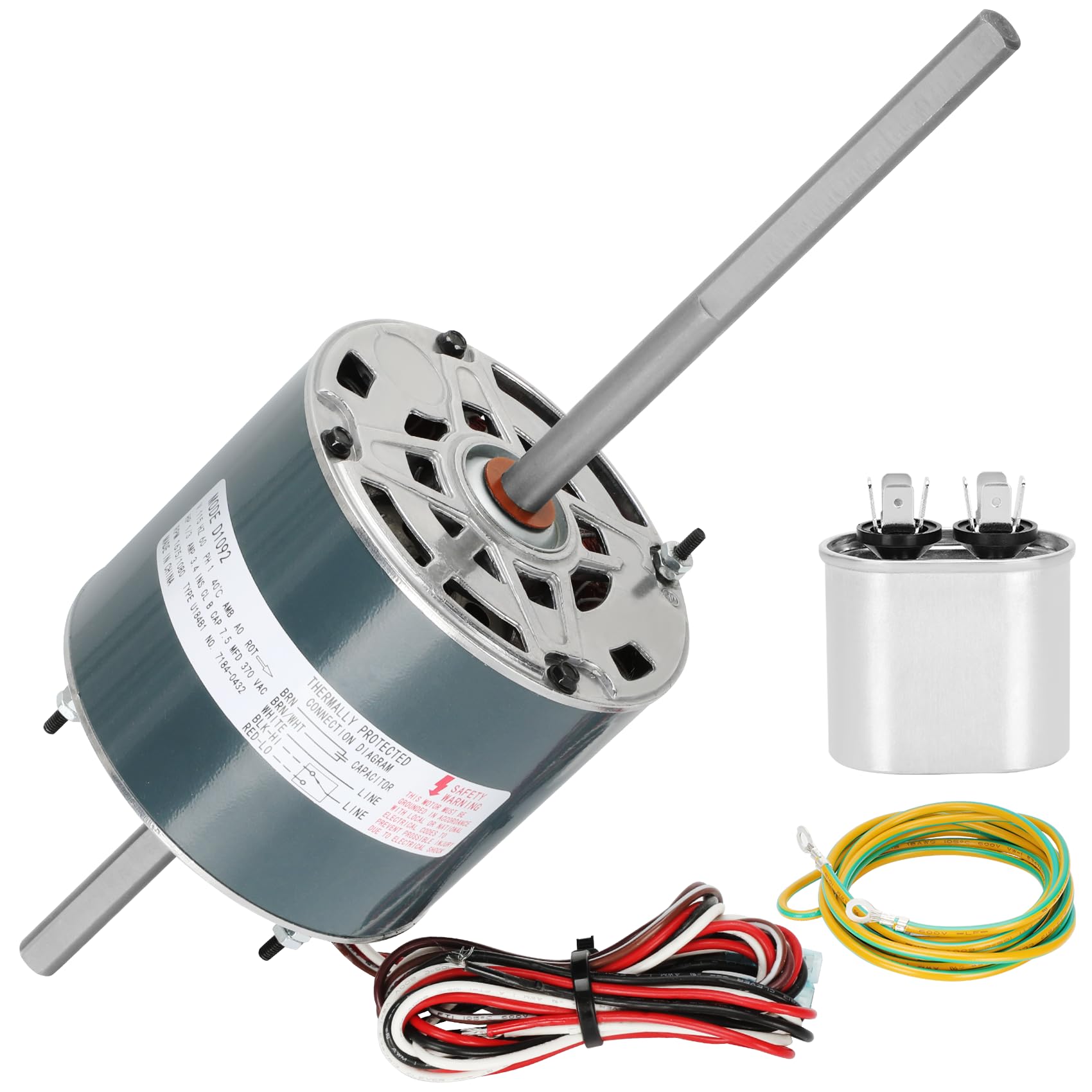 Garsoo RV AC fan motor front view, ready to replace worn Coleman Mach units.