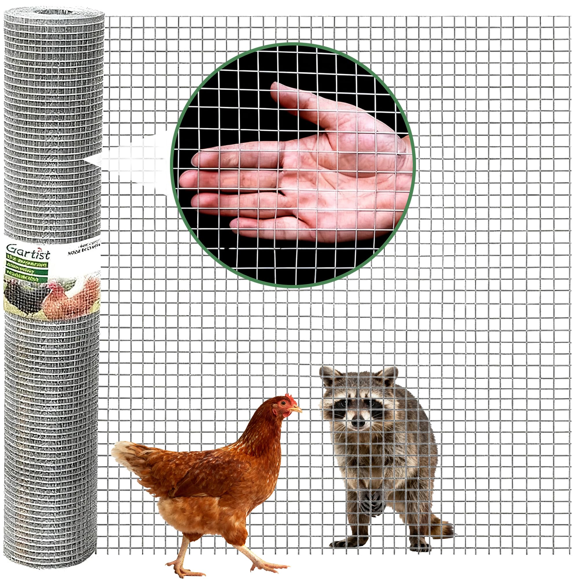 Gartist hardware cloth 48x100 half-inch openings protects plants and deters pests.