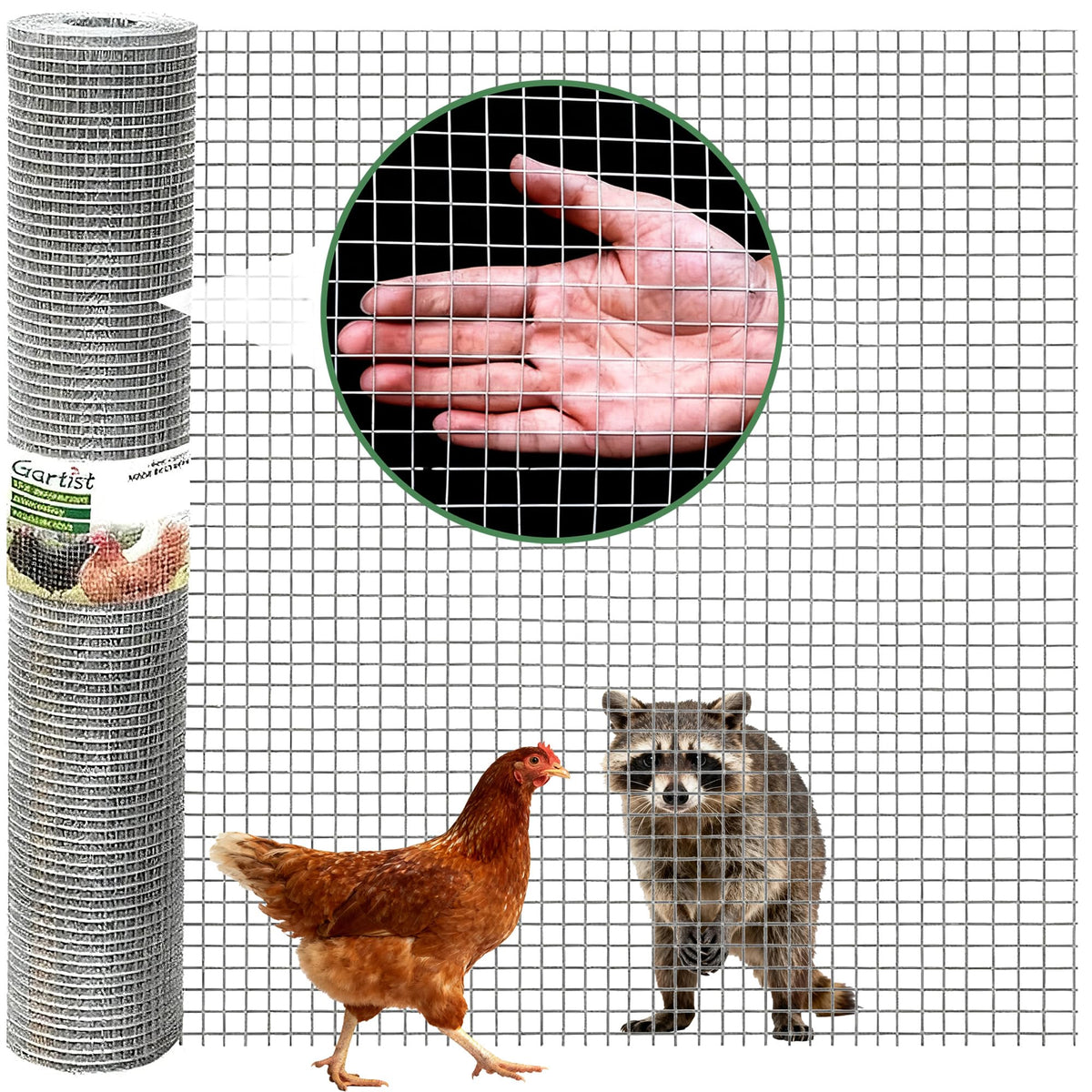 Gartist hardware cloth 48x100 half-inch openings protects plants and deters pests.