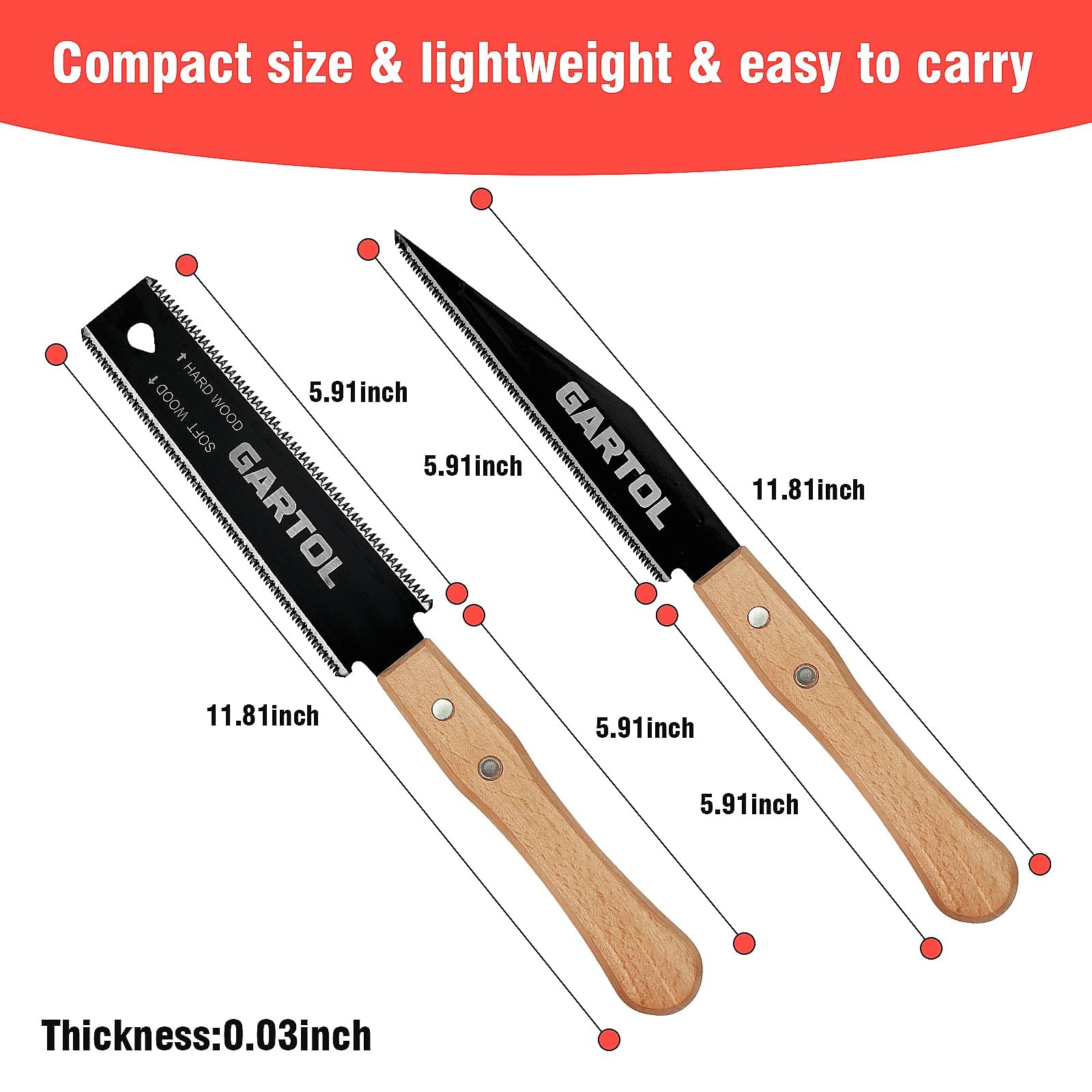 GARTOL compact 2-piece set fits in a toolbox
