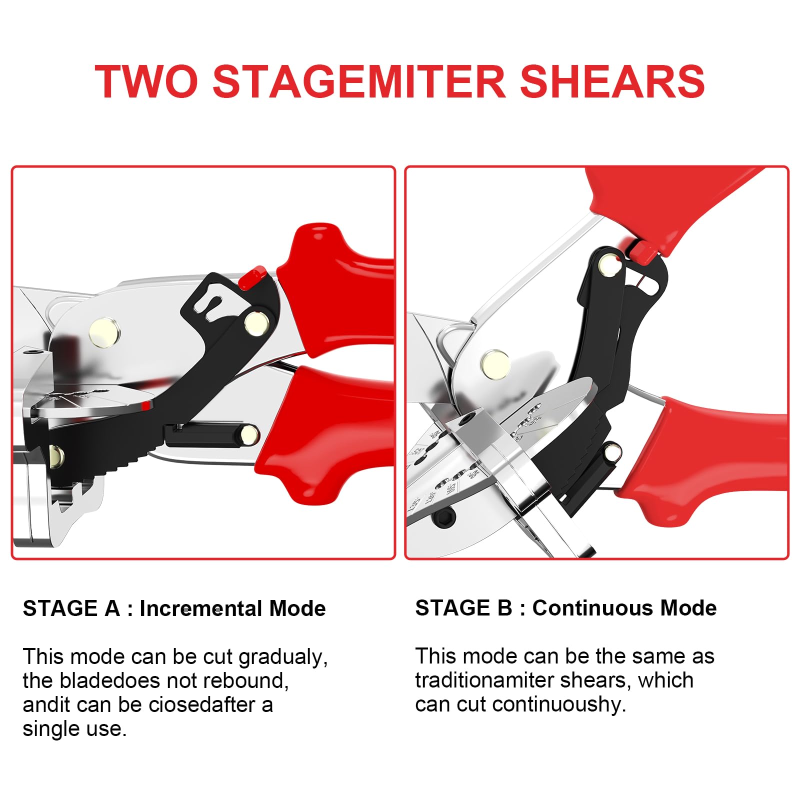 GARTOL Ratchet Miter Shears cutting soft wood with clean edges