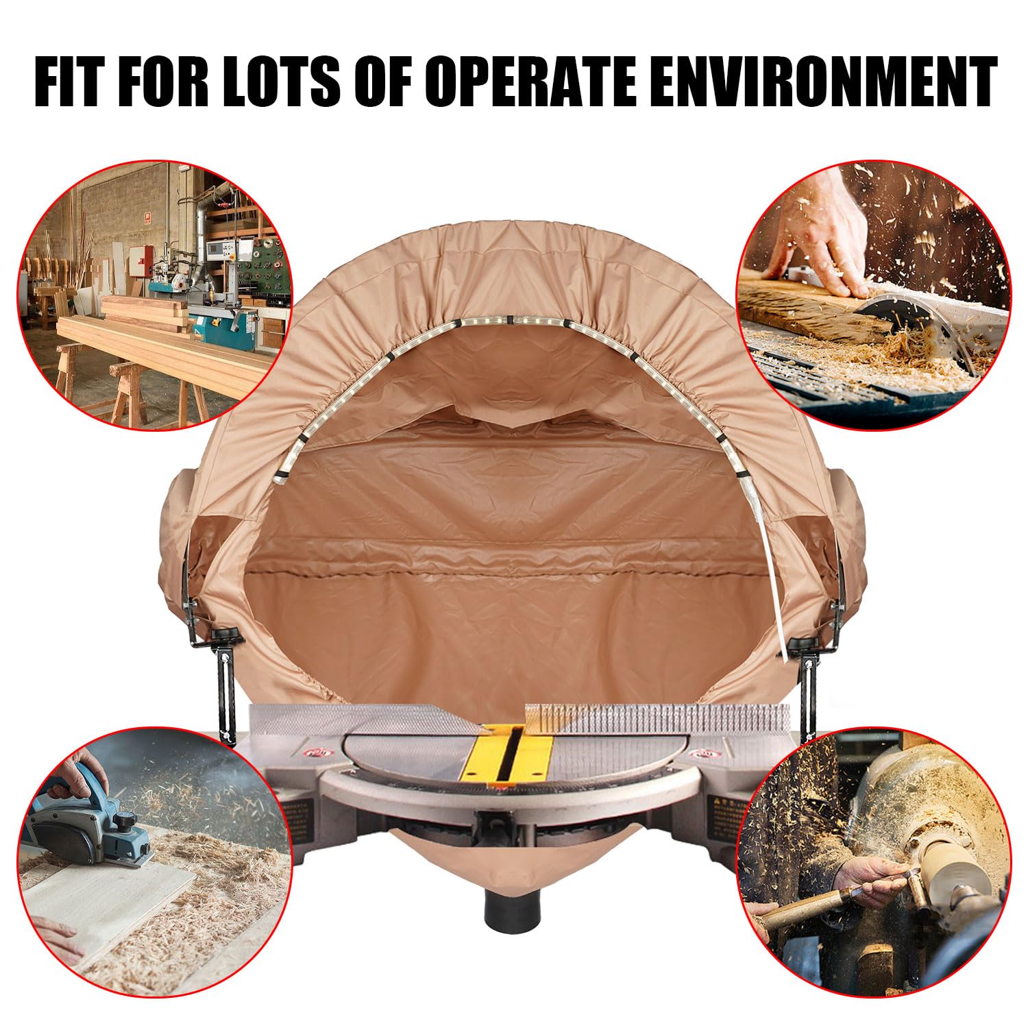 GARVIN miter saw dust hood compatible with all miter saws for versatility.