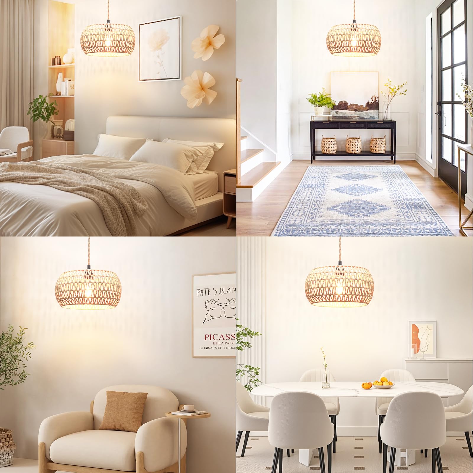 Garvot easy install plug in pendant lamp ready to hang