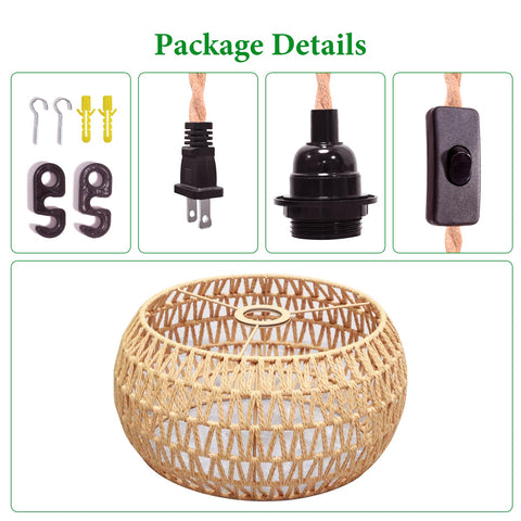 Garvot detailed rattan weave on shade adding texture