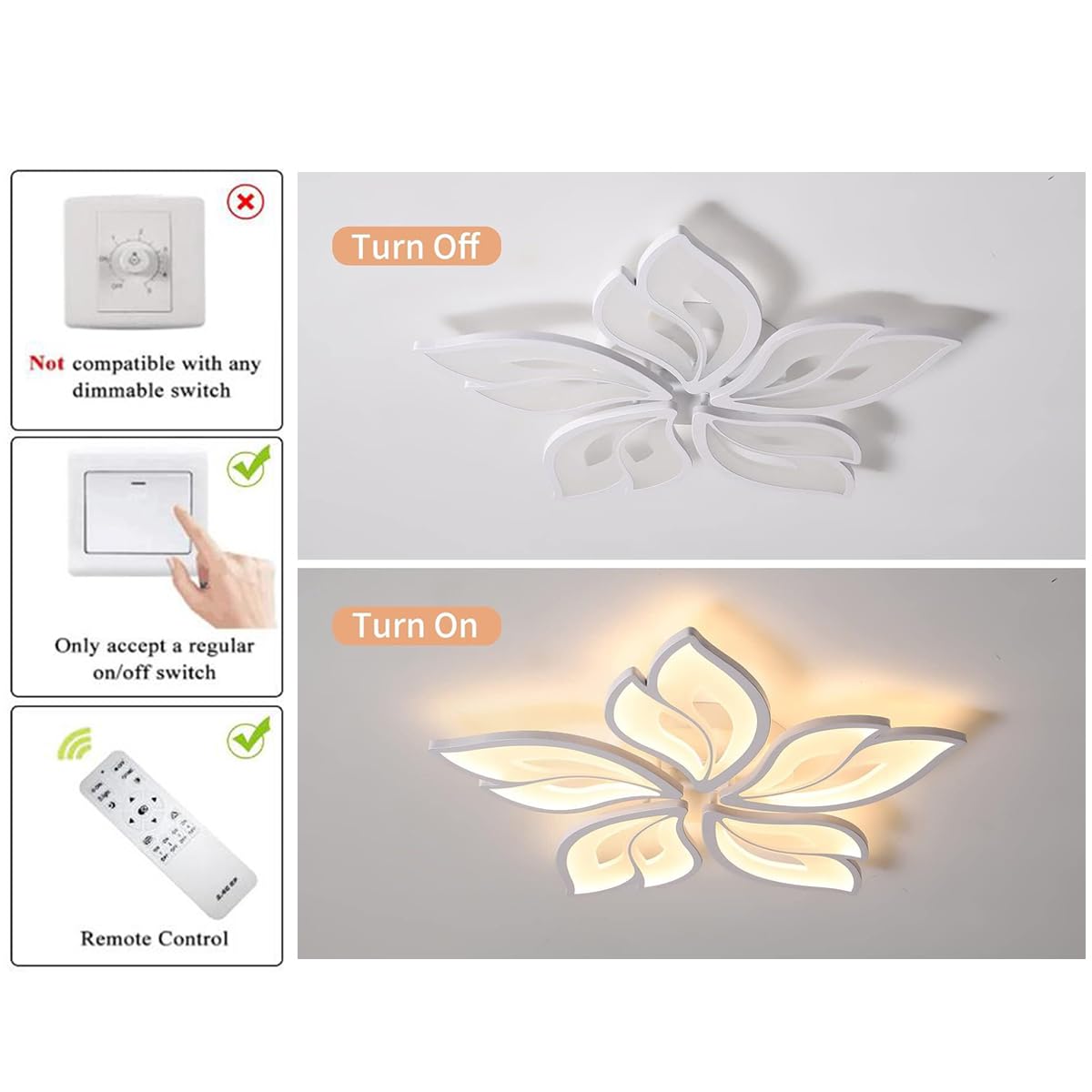 Garwarm LED chandelier with remote control lets you adjust color and brightness remotely