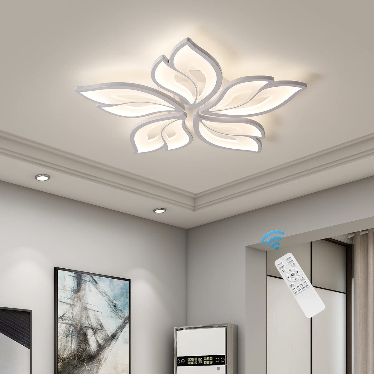 Garwarm modern ceiling light with petal design adds a stylish focal point to any room
