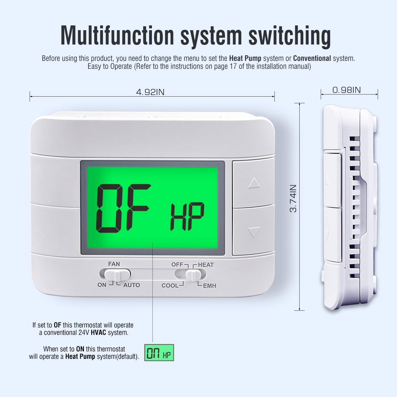 Garystat thermostat buttons designed for simple, effortless use