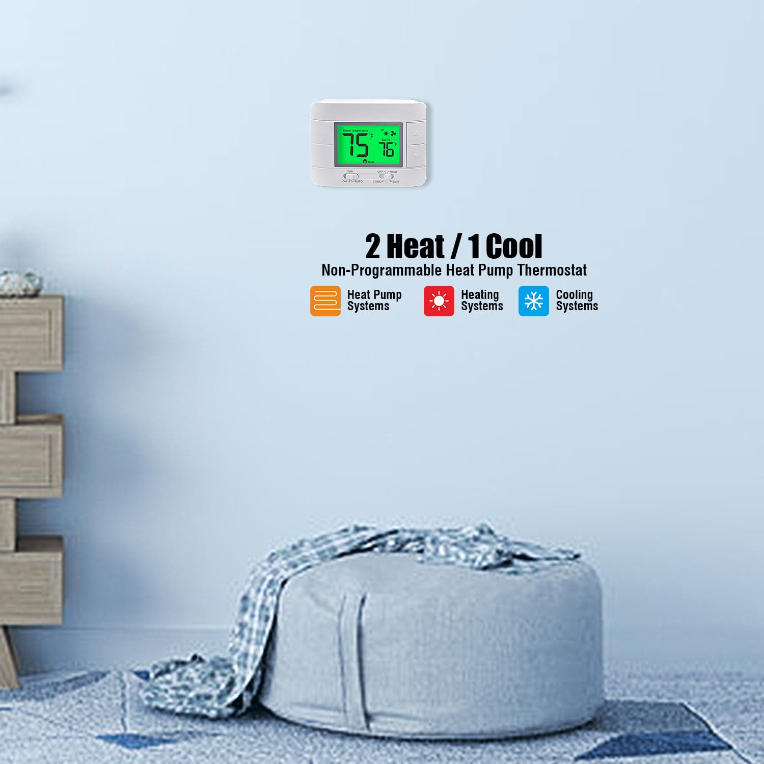 Garystat thermostat shows humidity monitor for home comfort