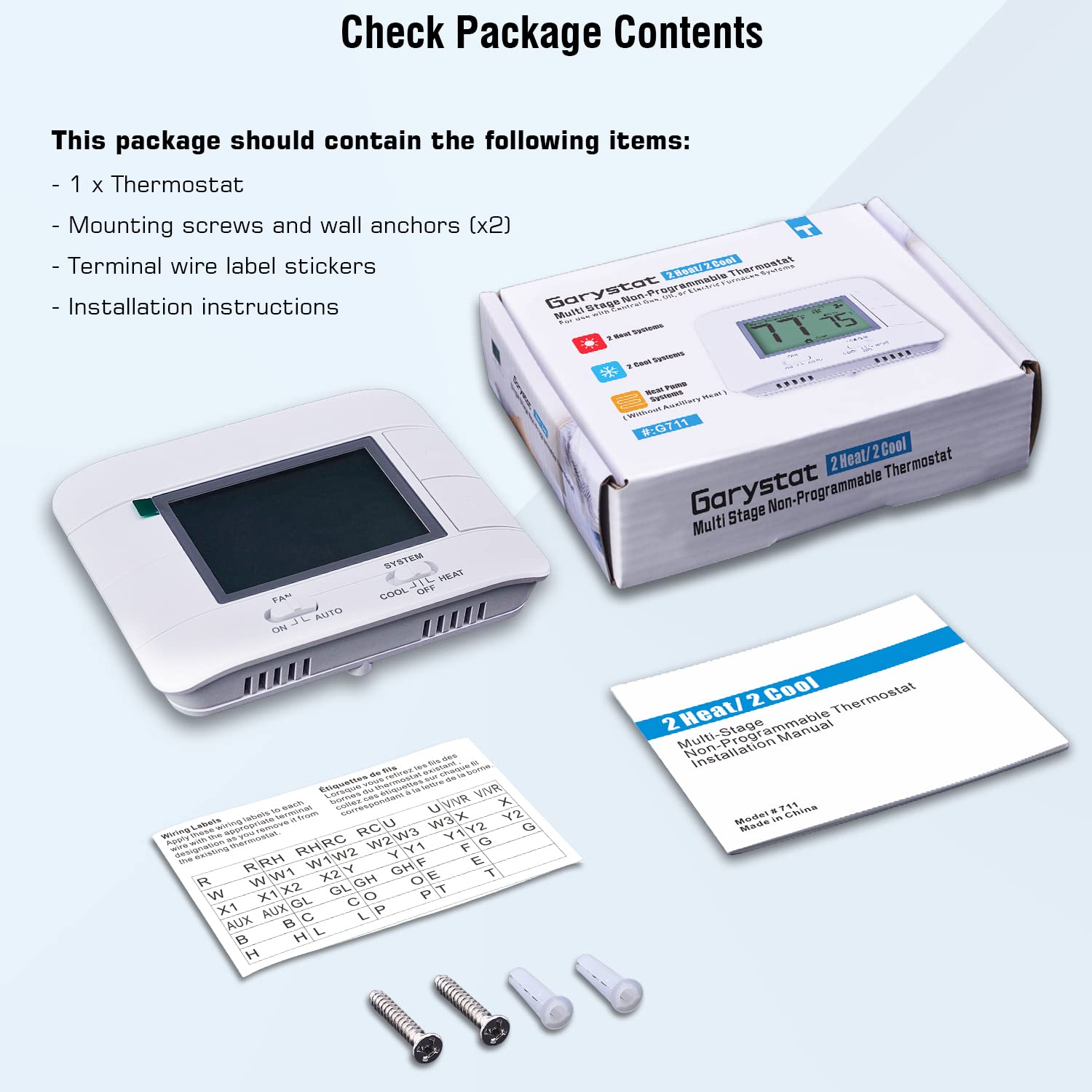 Garystat thermostat with warranty and 24-hour support for dependable service.
