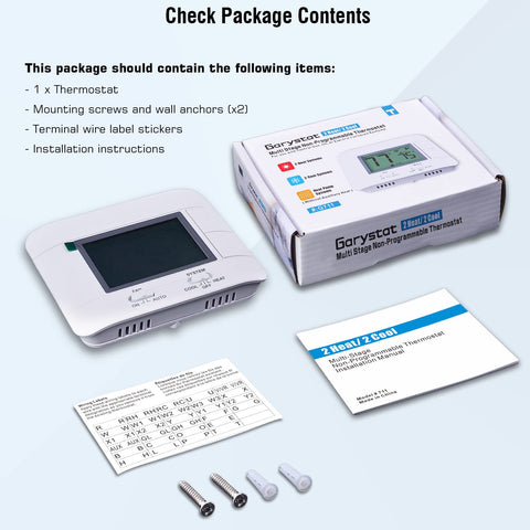 Garystat thermostat with warranty and 24-hour support for dependable service.