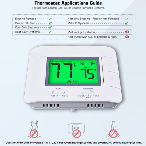 Garystat Upgraded Thermostat installation setup with dual power options.