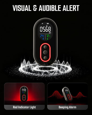 GasDoc DS-399PRO alarm LED marks alert level for quick recognition.