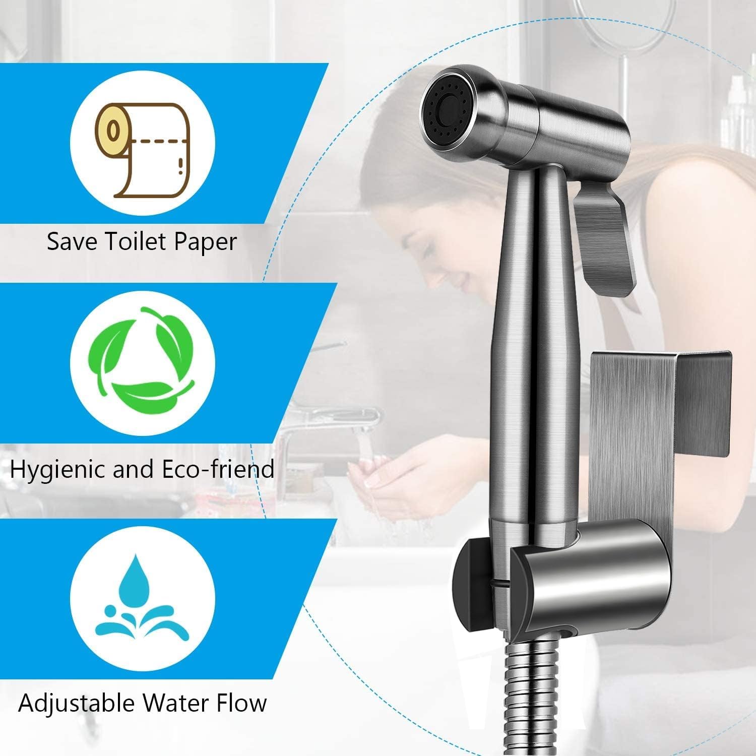 GASLIKE anti-leak hose highlights leak-free operation and steady water flow.